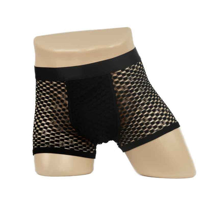 Poison Rose Men's Diamond Mesh Boxers Black