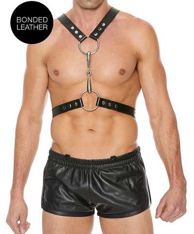 Men's Harness With Metal Bit