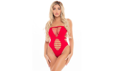 Pink Lipstick Treat Me Right Seamless Bodystocking OS Red-Clothing - Bodystocking-Pink Lipstick-Danish Blue Adult Centres