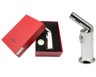 Jobon Premium Rotatable Jet Lighter (Silver)-Lifestyle - Lighters - Jet Lighters-Jobon-Danish Blue Adult Centres
