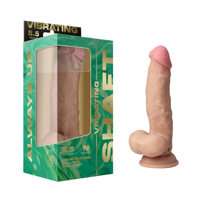 Shaft - Vibrating Model N - 8.5 in. Dual Density Silicone Dildo -