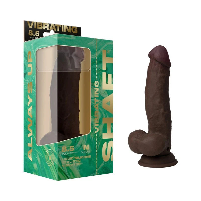 Shaft - Vibrating Model N - 8.5 in. Dual Density Silicone Dildo -