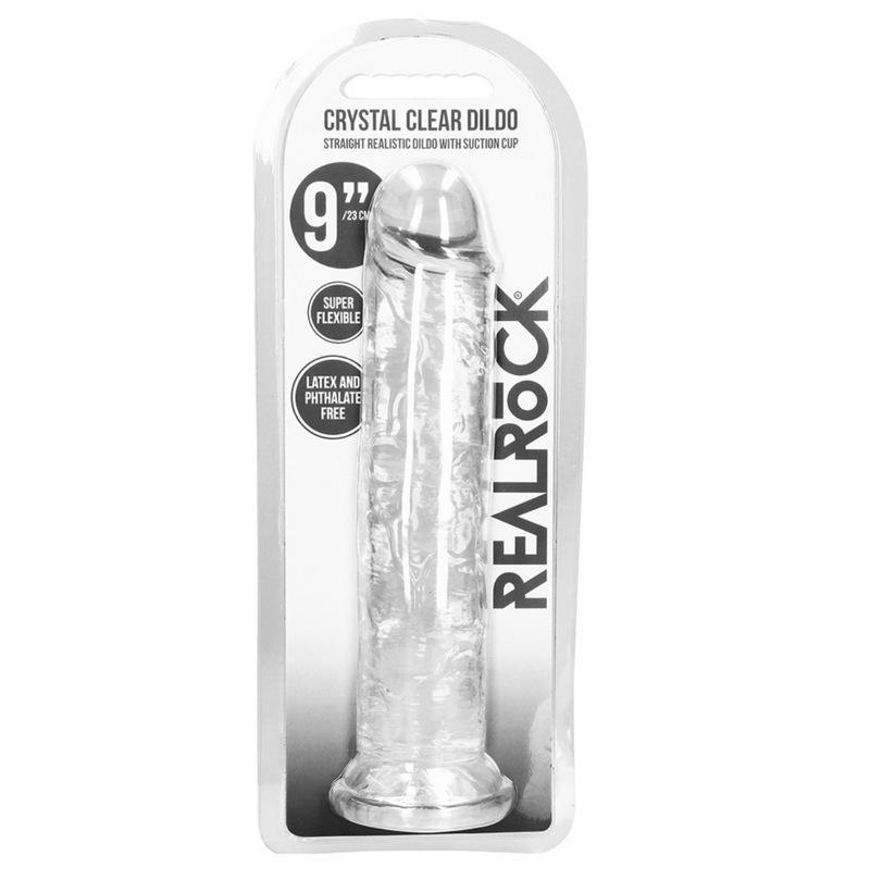 RealRock Crystal Clear Realistic Without Balls 9" Translucent