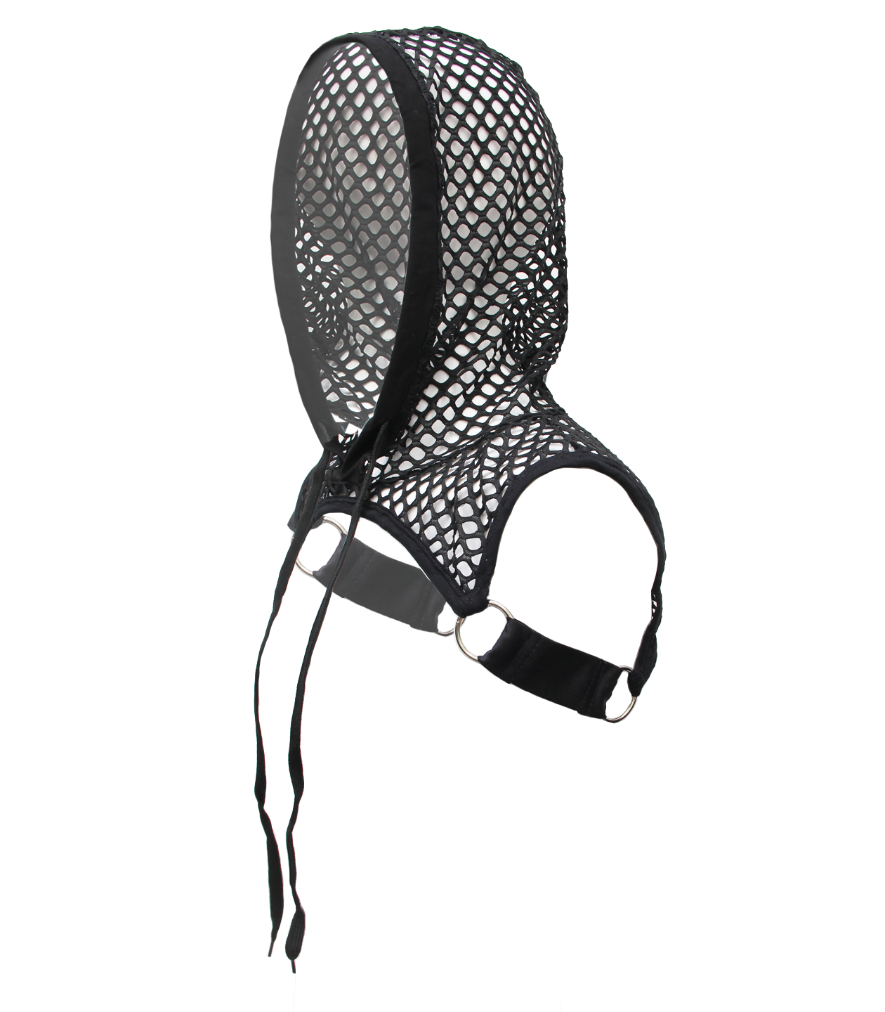 Love In Leather Mens Hooded Mesh Top Black