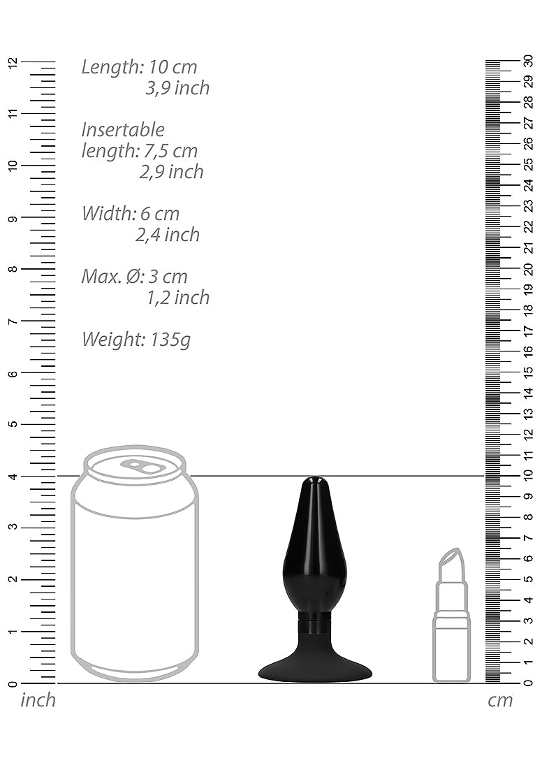 OUCH! Interchangeable Butt Plug Set-Pointed Medium-Black