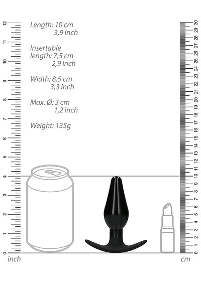 OUCH! Interchangeable Butt Plug Set-Pointed Medium-Black