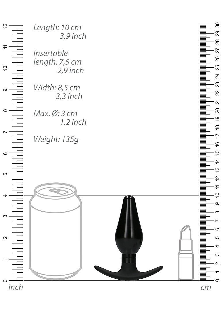 OUCH! Interchangeable Butt Plug Set-Pointed Medium-Black