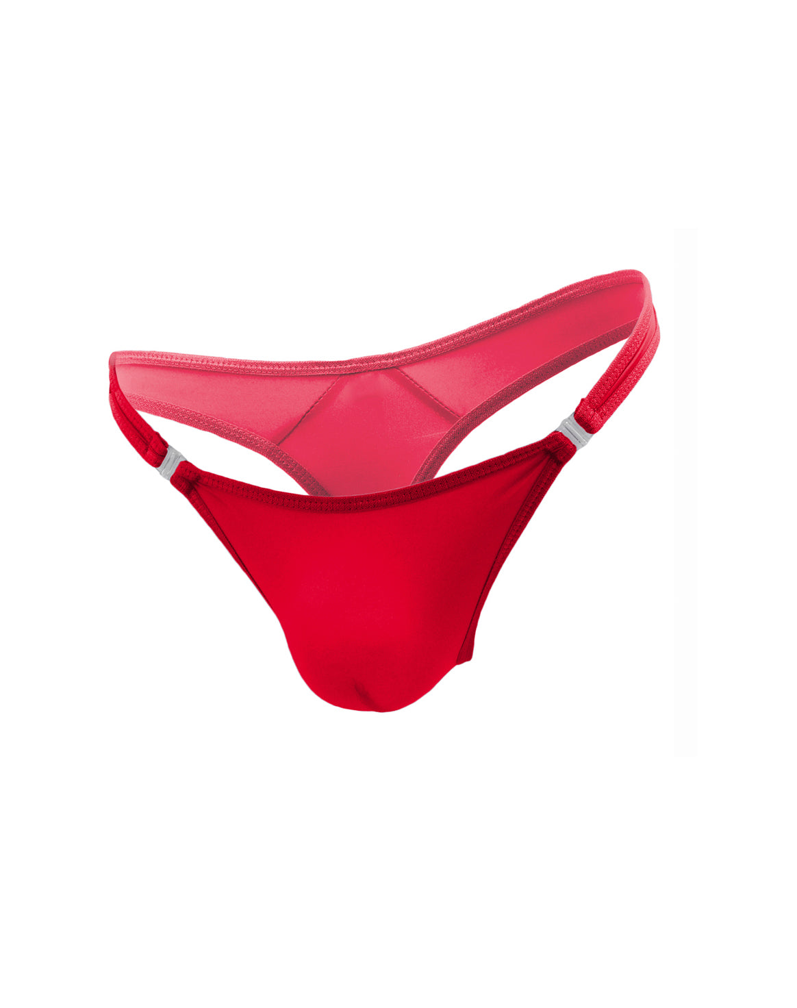 Love In Leather - Mens Lycra G-String with Quick Clip Release Red L/XL