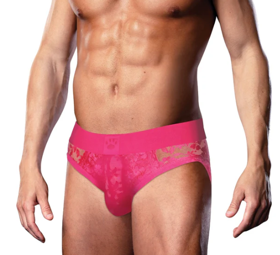 Prowler Lace Open Back Brief Pink