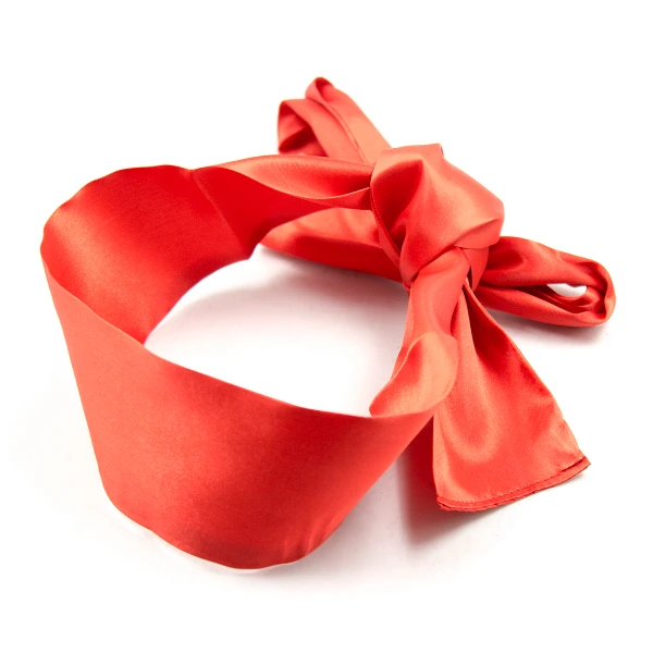 Poison Rose Satin Tie Blindfold Red