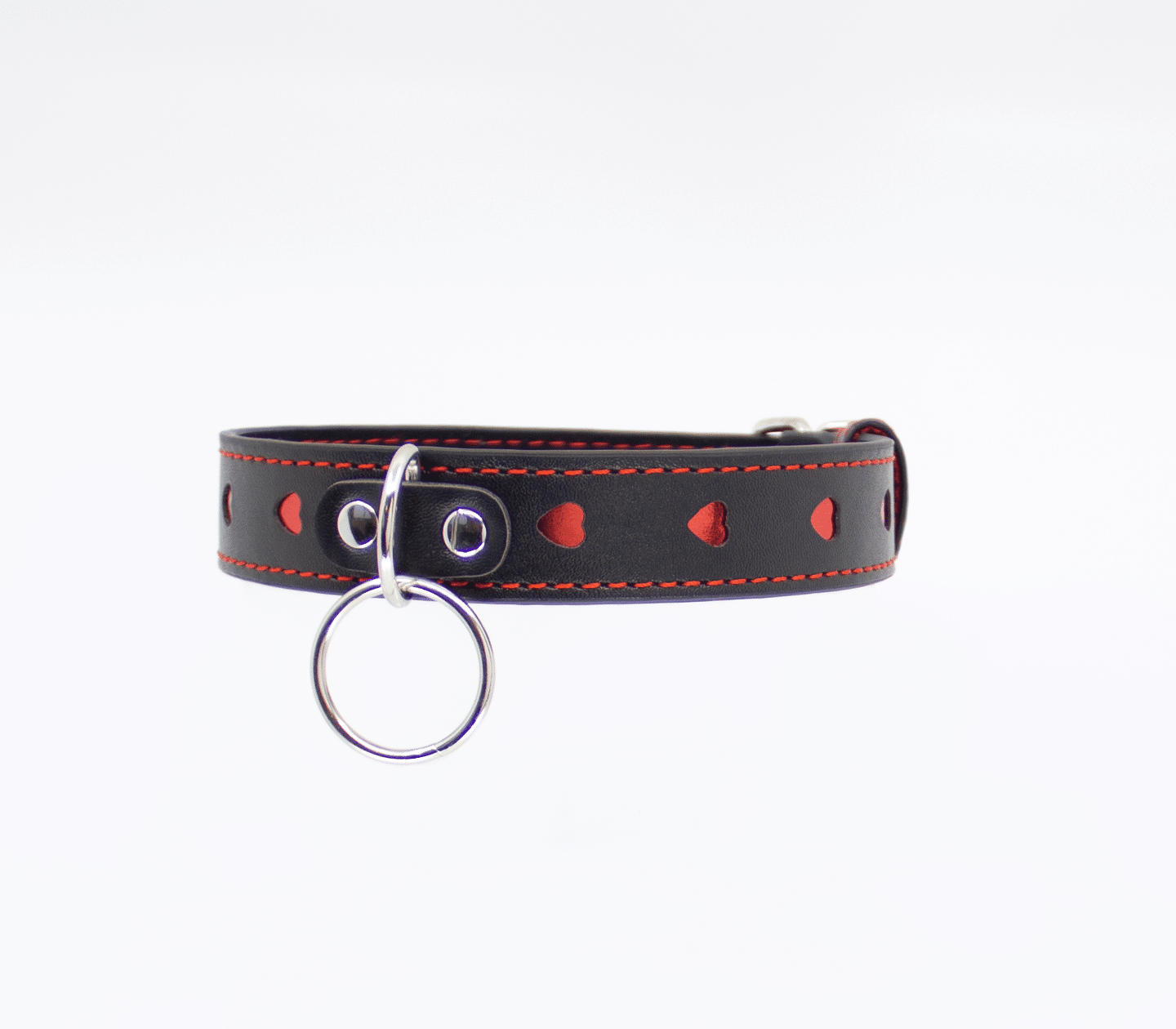 Love In Leather Velvet Heart Cut Outs Collar