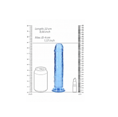 RealRock Crystal Clear Realistic Without Balls 8" Blue