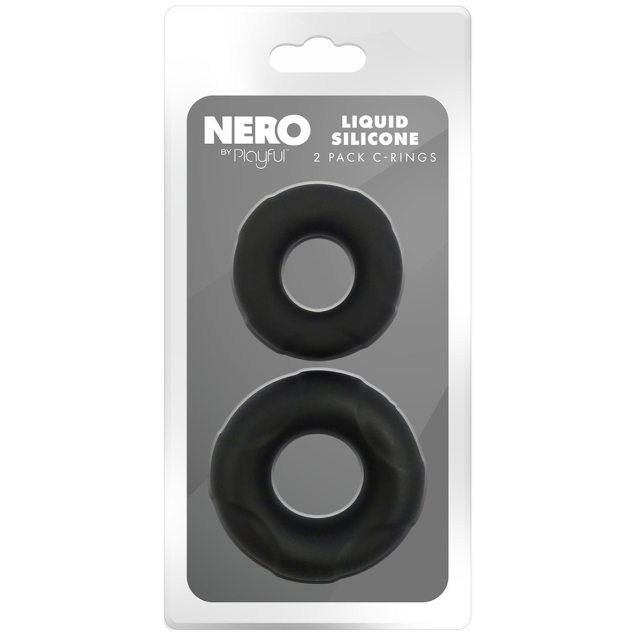 Nero by Playful Liquid Silicone 2-Pack C-Rings