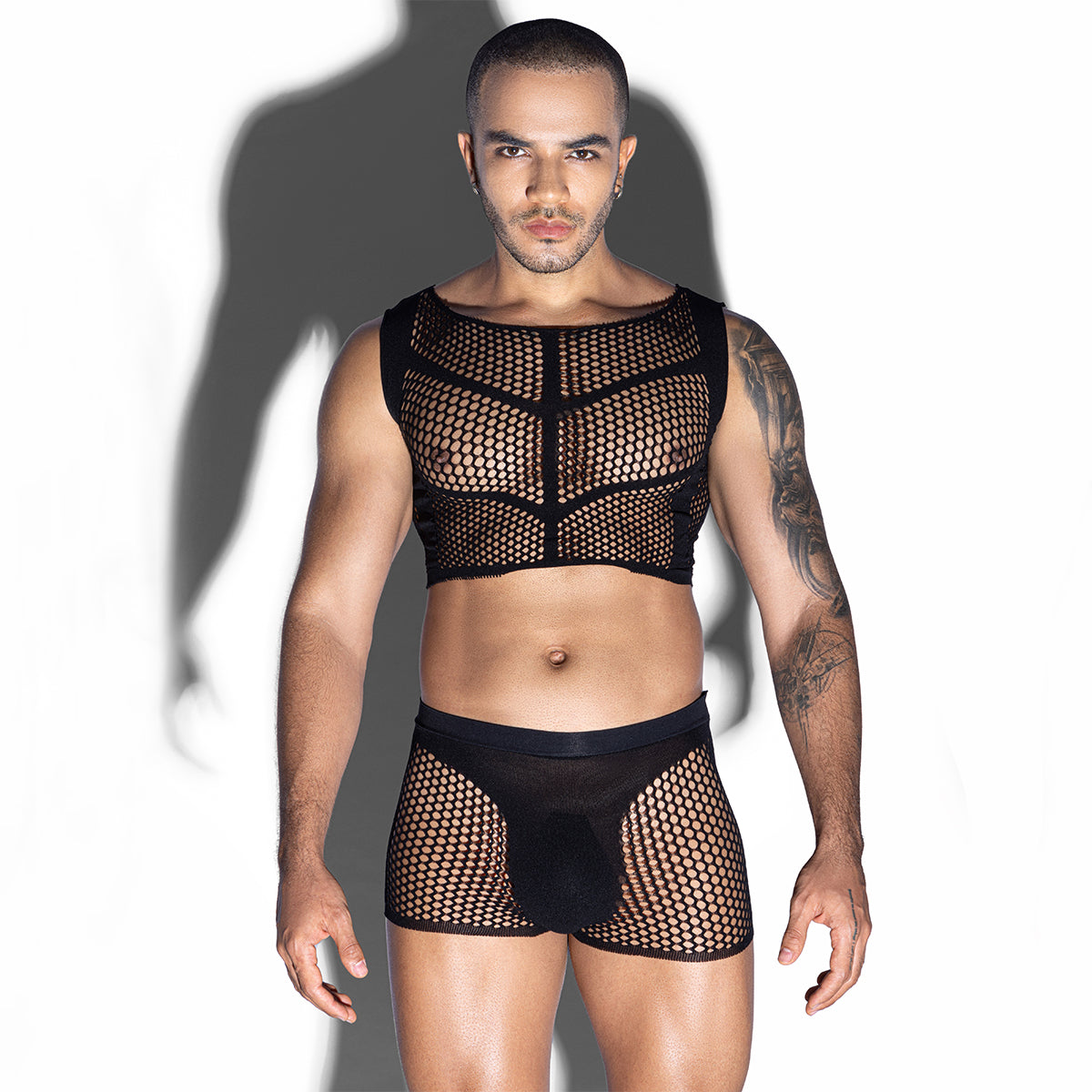 Men's Top/Trunks Set Mesh Circles