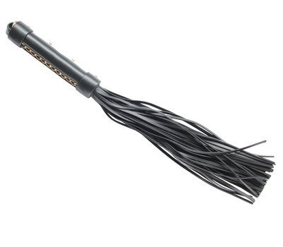 Love In Leather - Rose Gold Studded Flogger Black 55cm