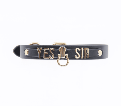 Love In Leather 'Yes Sir' Faux Leather Collar