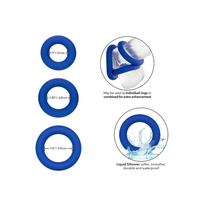 Admiral - Universal Cock Ring 3 Piece Set-Adult Toys - Cock Rings-CalExotics-Danish Blue Adult Centres