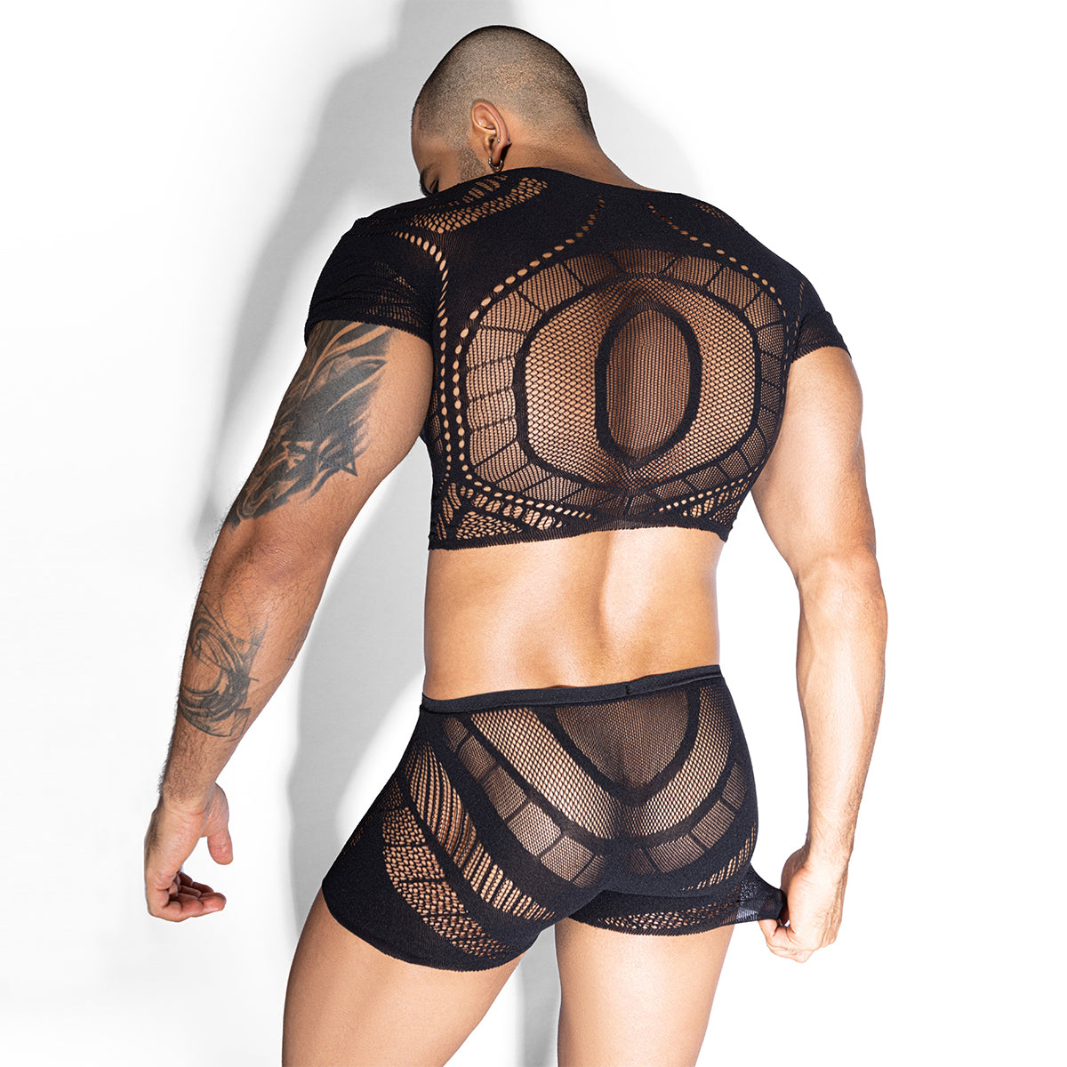 Men's Top/Trunks Set Mesh Pattern