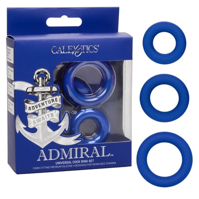 Admiral - Universal Cock Ring 3 Piece Set-Adult Toys - Cock Rings-CalExotics-Danish Blue Adult Centres