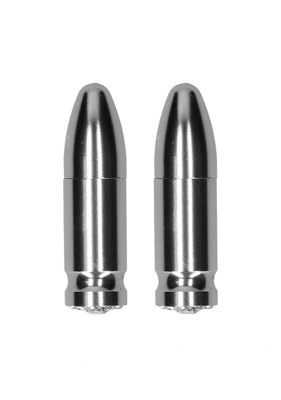 OUCH! Magnetic Nipple Clamps - Diamond Bullet  Silver