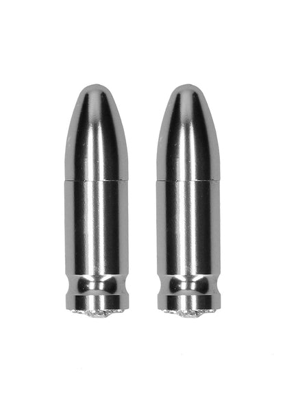 OUCH! Magnetic Nipple Clamps - Diamond Bullet  Silver