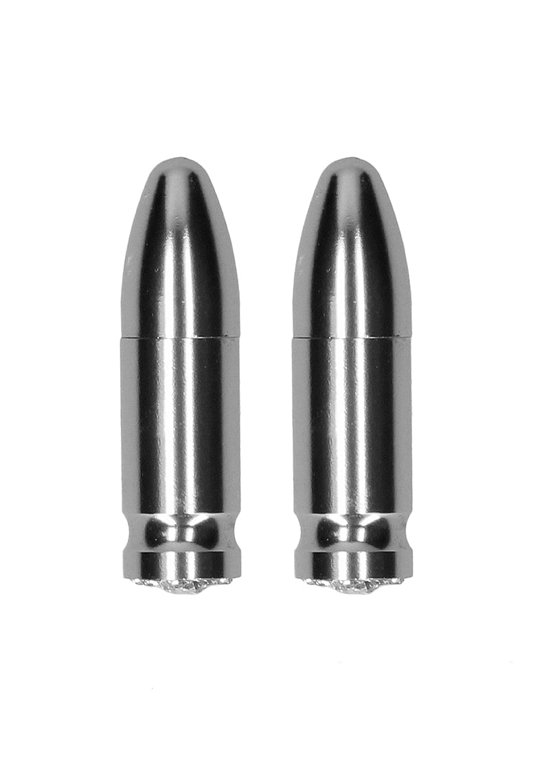 OUCH! Magnetic Nipple Clamps - Diamond Bullet - Silver