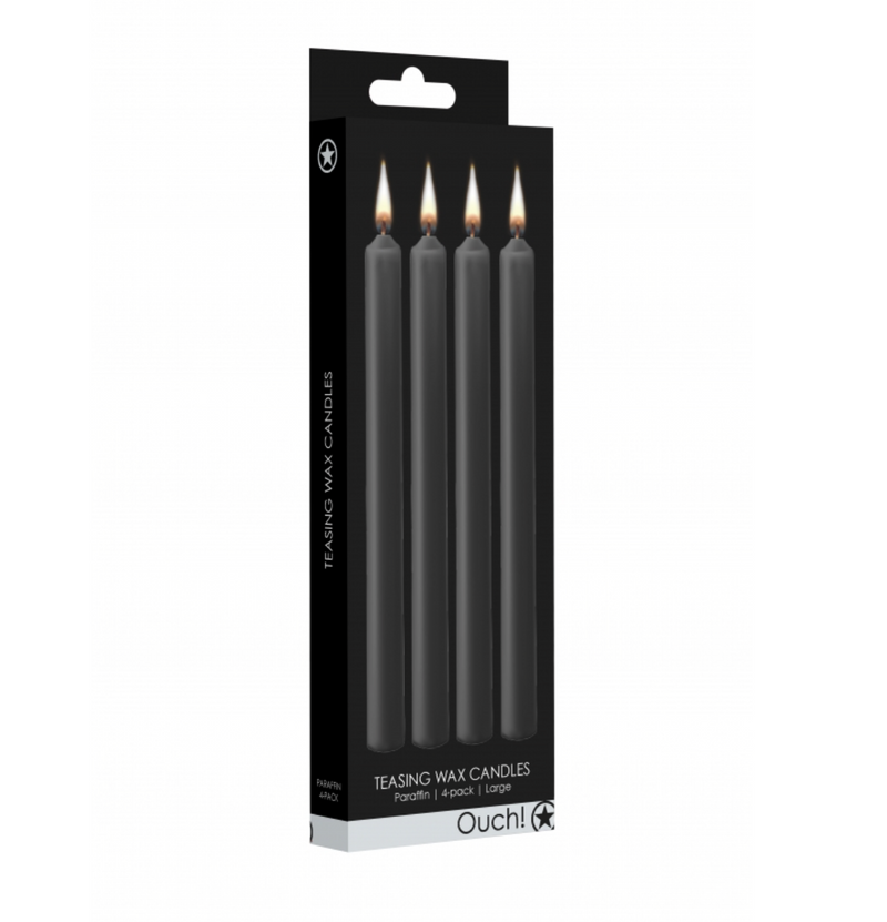 Ouch! Large Parafin Teasing Candles Black 4 Pack