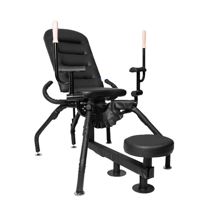 Love chair sex machine with stirrups and adjustable backrest