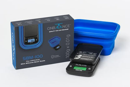 On Balance Mini Silicone Bowl Scale 100g x 0.01g Blue-Lifestyle - Scales - 0.01-On Balance-Danish Blue Adult Centres