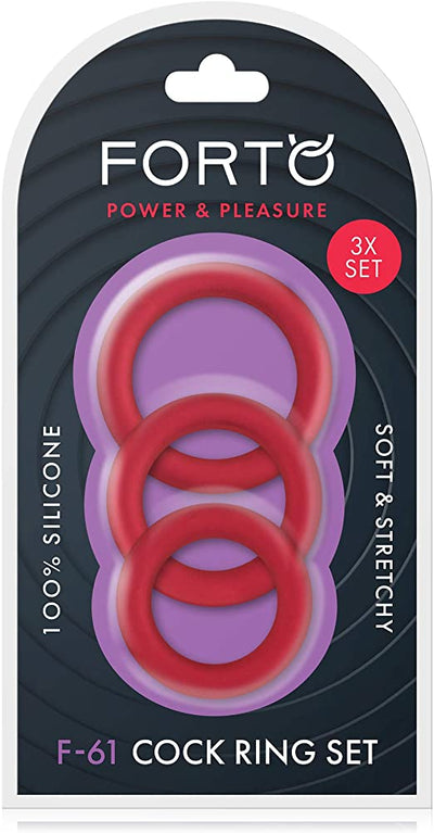 Forto F-61 Cock Ring Set (3 pack)-Adult Toys - Cock Rings-Forto-Danish Blue Adult Centres
