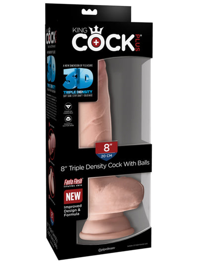 King Cock Plus 3D Realistic Dildo - Triple Density - Flesh Colour-Adult Toys - Dildos - Realistic-King Cock-Danish Blue Adult Centres