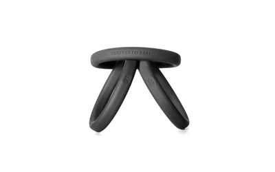 Perfect Fit Xact Fit 3 Silicone Rings - X-Large (Black)-Adult Toys - Cock Rings-Perfect Fit-Danish Blue Adult Centres