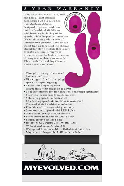 Evolved - The Note (Pink)-Adult Toys - Vibrators - Clitoral Suction-Evolved-Danish Blue Adult Centres
