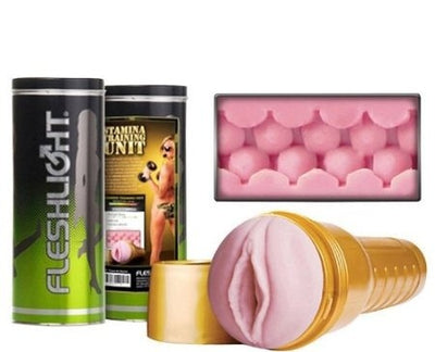 Fleshlight Pink Lady Stamina Training Unit (Gold)-Adult Toys - Masturbators-Fleshlight-Danish Blue Adult Centres