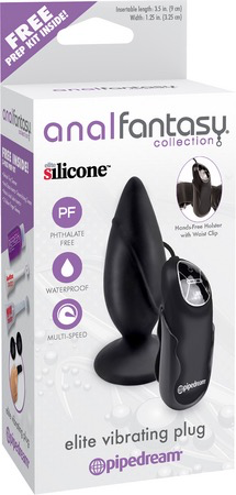 Pipedream Anal Fantasy Collection Elite Vibrating Plug (Black)-Adult Toys - Anal - Plugs-Pipedream-Danish Blue Adult Centres