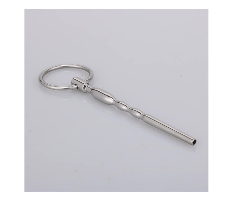 Stainless Steel Urethral Hollow Plug With Ring-Bondage & Fetish - Urethra-Love In Leather-Danish Blue Adult Centres