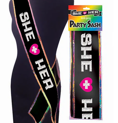 Party Sash - She/Her-Novelty - Party-LITTLE GENIE-Danish Blue Adult Centres
