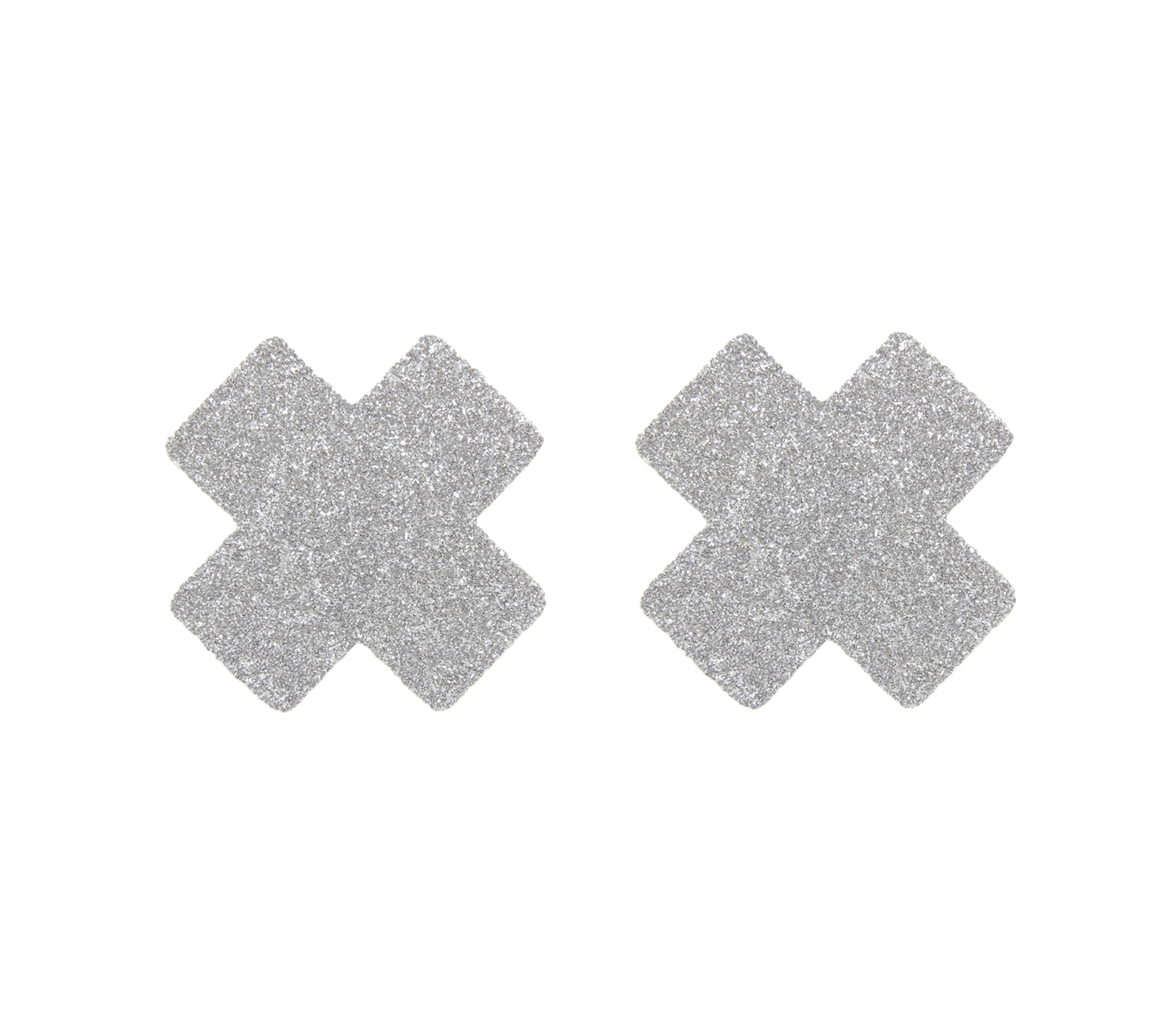 Cross Nipple Pastie (Silver)-Clothing - Accessories - Nipple-Love In Leather-Danish Blue Adult Centres