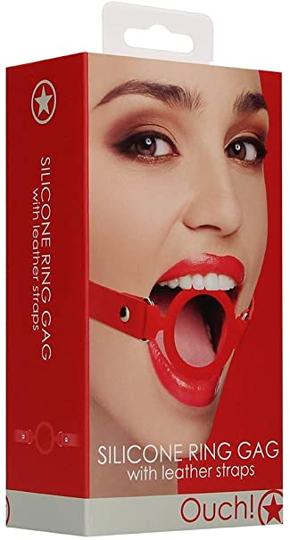 Ouch - Silicone Ring Gag with Leather Straps-Unclassified-Ouch-Danish Blue Adult Centres
