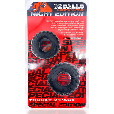 Oxballs TruckT 2 Piece Cock & Balls Ring Set Night Edition-Adult Toys - Cock Rings - Separators-Oxballs-Danish Blue Adult Centres