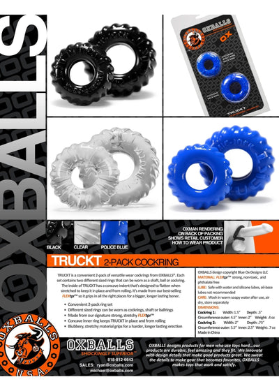 Oxballs TruckT 2 Piece Cock & Balls Ring Set-Adult Toys - Cock Rings-Oxballs-Danish Blue Adult Centres