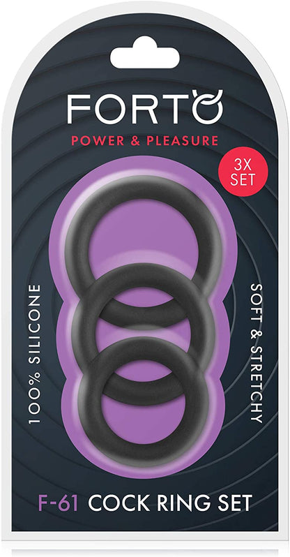 Forto F-61 Cock Ring Set (3 pack)-Adult Toys - Cock Rings-Forto-Danish Blue Adult Centres