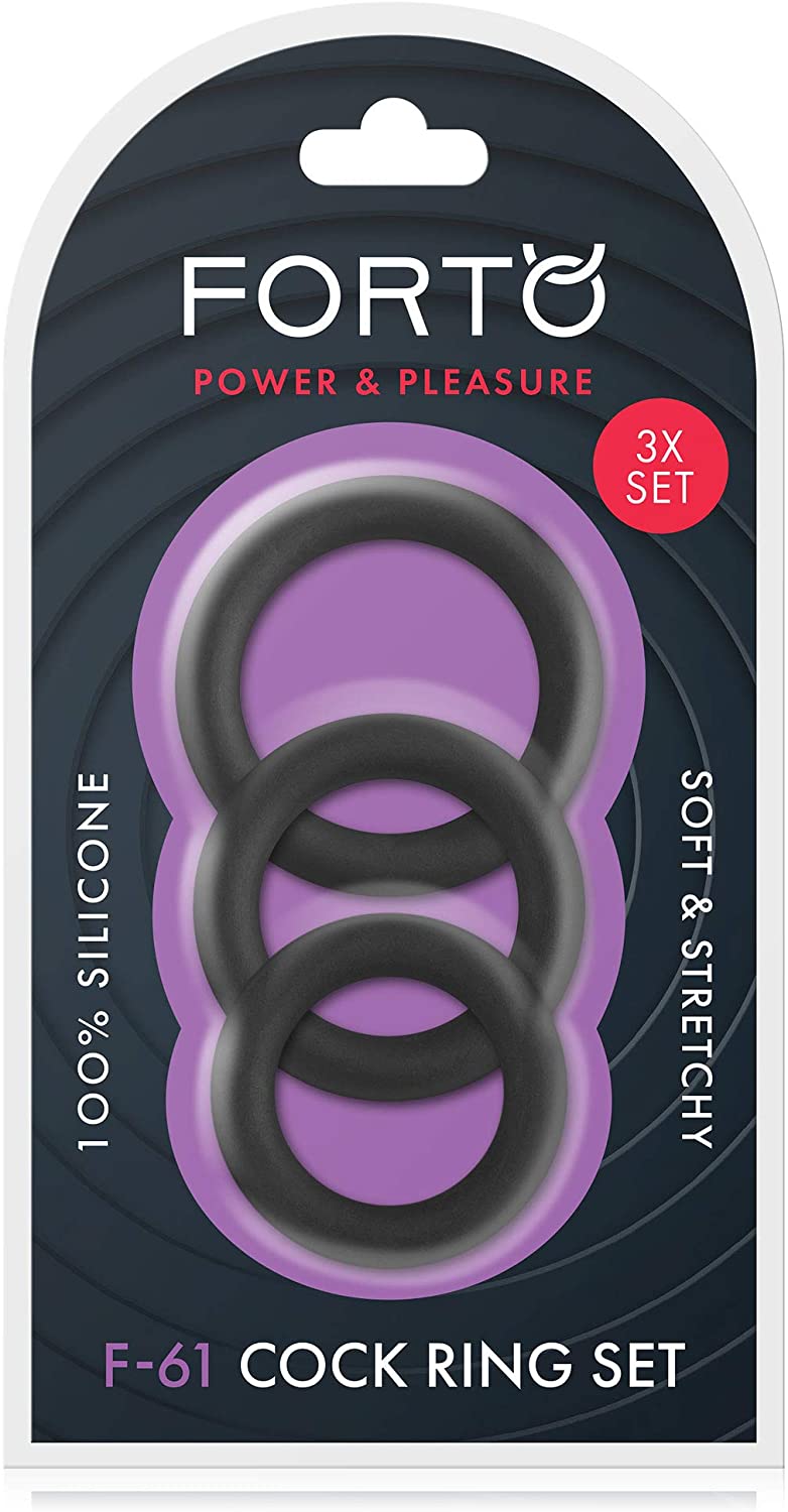 Forto F-61 Cock Ring Set (3 pack)-Adult Toys - Cock Rings-Forto-Danish Blue Adult Centres