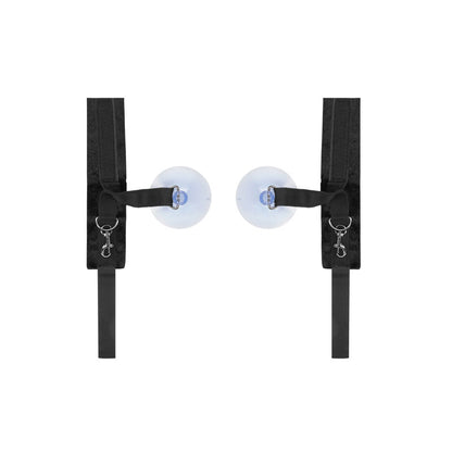Ouch! Velvet & Velcro Adjustable Handcuffs with Suction Cup-Bondage & Fetish - Cuffs & Restraints-Ouch-Danish Blue Adult Centres