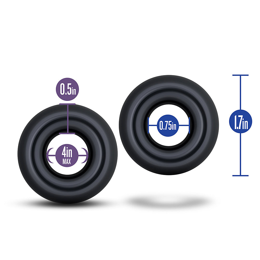 StayHard Donut Rings Oversized 2pk (Black)-Adult Toys - Cock Rings-Blush-Danish Blue Adult Centres