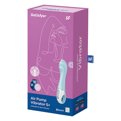 Satisfyer Air Pump Vibrator 5 - Inflatable Vibrator with App Control Blue-Adult Toys - Vibrators - G-Spot-Satisfyer-Danish Blue Adult Centres