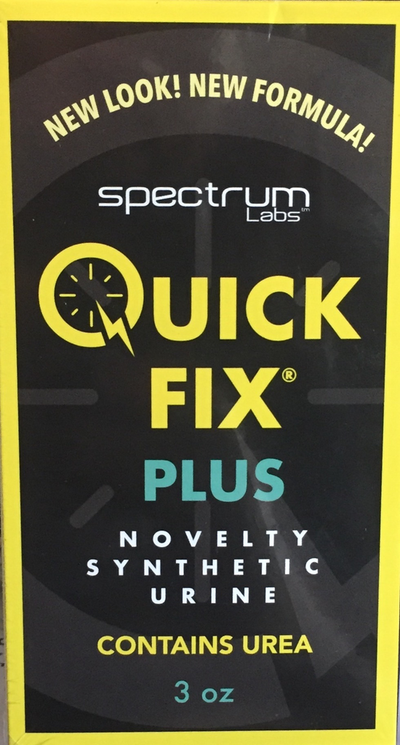 Quick Fix Plus 3 fl oz bottle of synthetic urine by Spectrum Labs