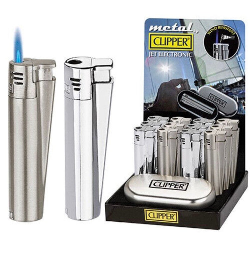 Clipper Metal Jet Lighter w/ Case-Lifestyle - Lighters - Jet Lighters-Clipper-Danish Blue Adult Centres