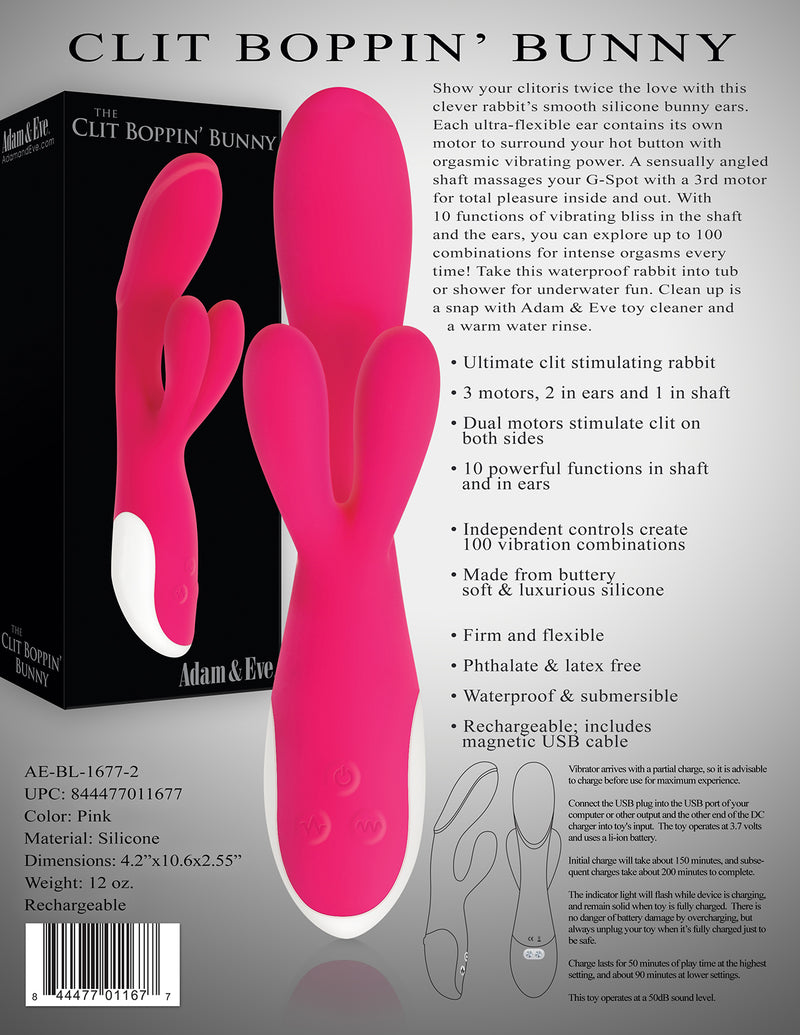 Adam & Eve the Clit Boppin Bunny Vibrator (Pink)