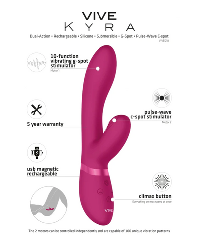Vive Kyra Pulse Clitorial Rabbit-Adult Toys - Vibrators - Rabbits-Vive-Danish Blue Adult Centres